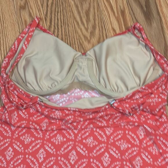 Lands’ End 2 piece Coral Tankini / skirtini set, 10 - Picture 10 of 12